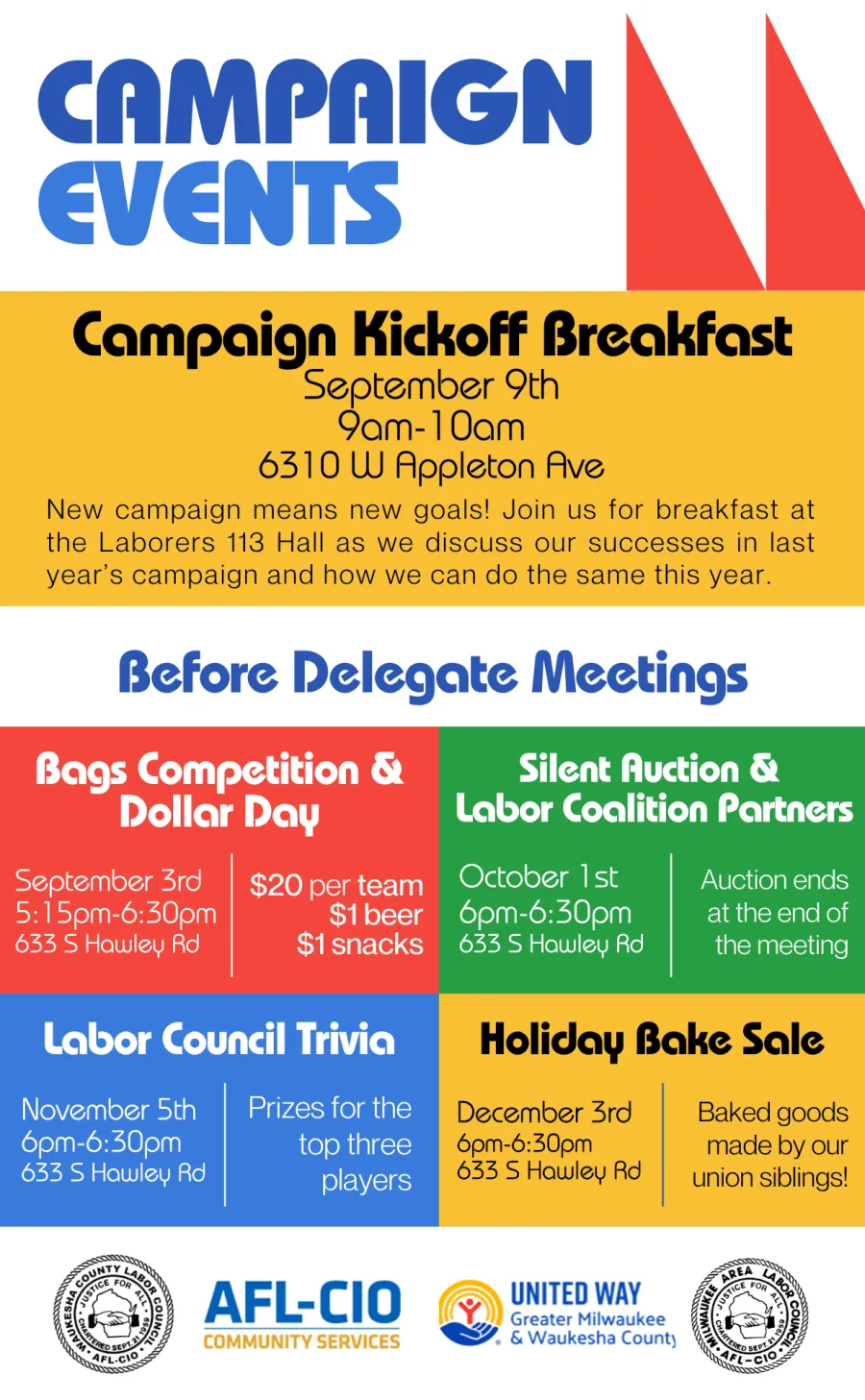 Calendar of events