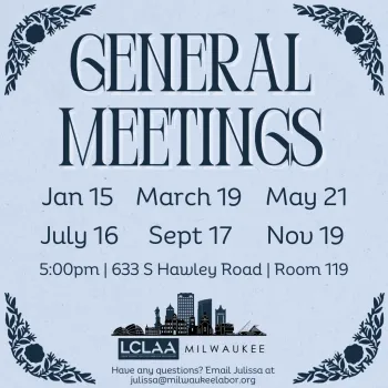 General Meeting Dates: January 15, March 19, May 21, July 16, September 17, November 19