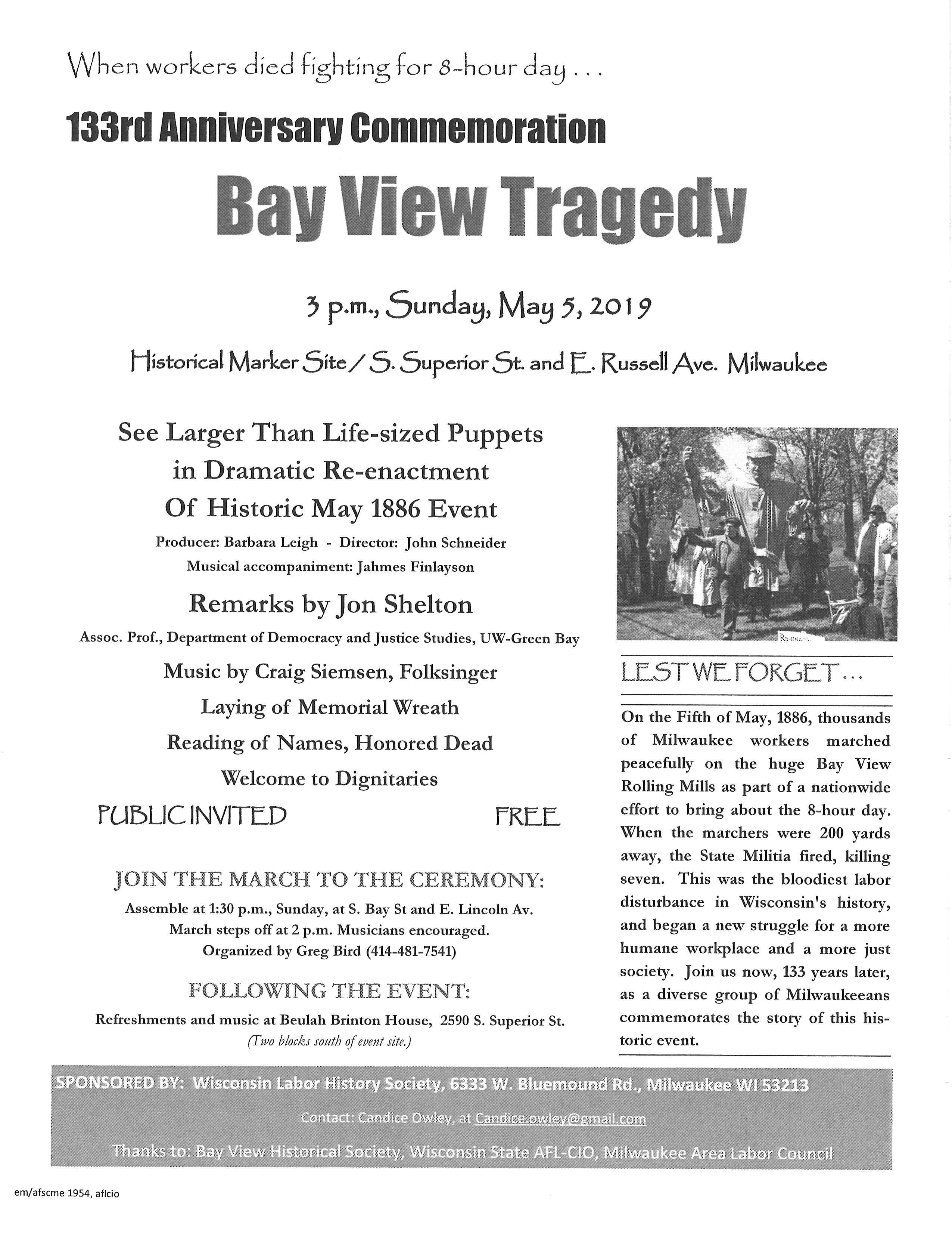 Bay View Tragedy- 133rd Anniversary