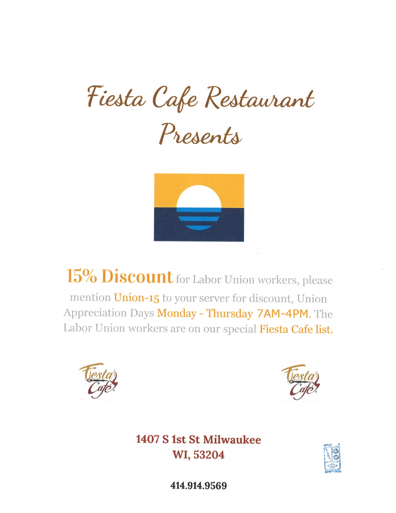 Union Discount at Fiesta Cafe