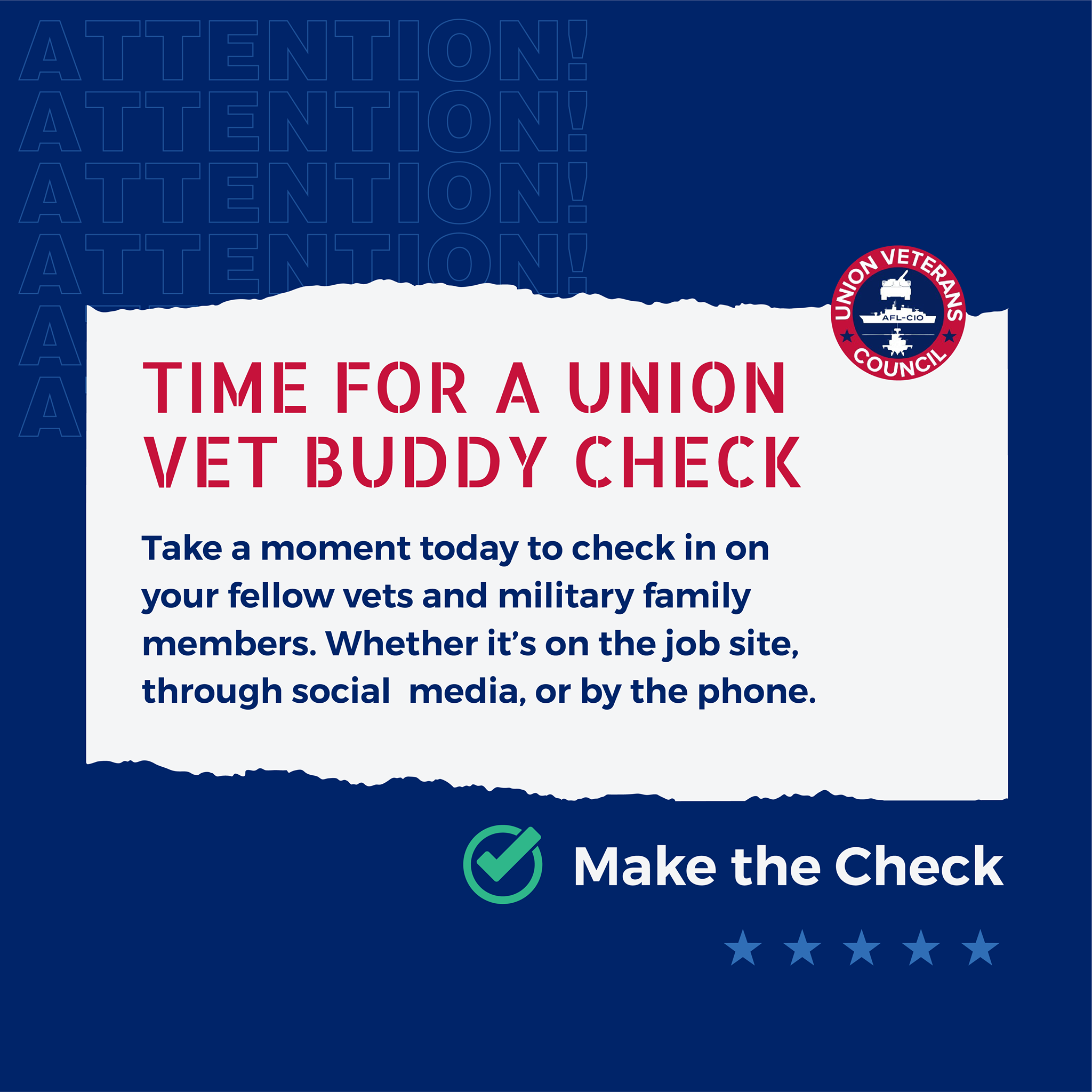 Union Vet Buddy Check