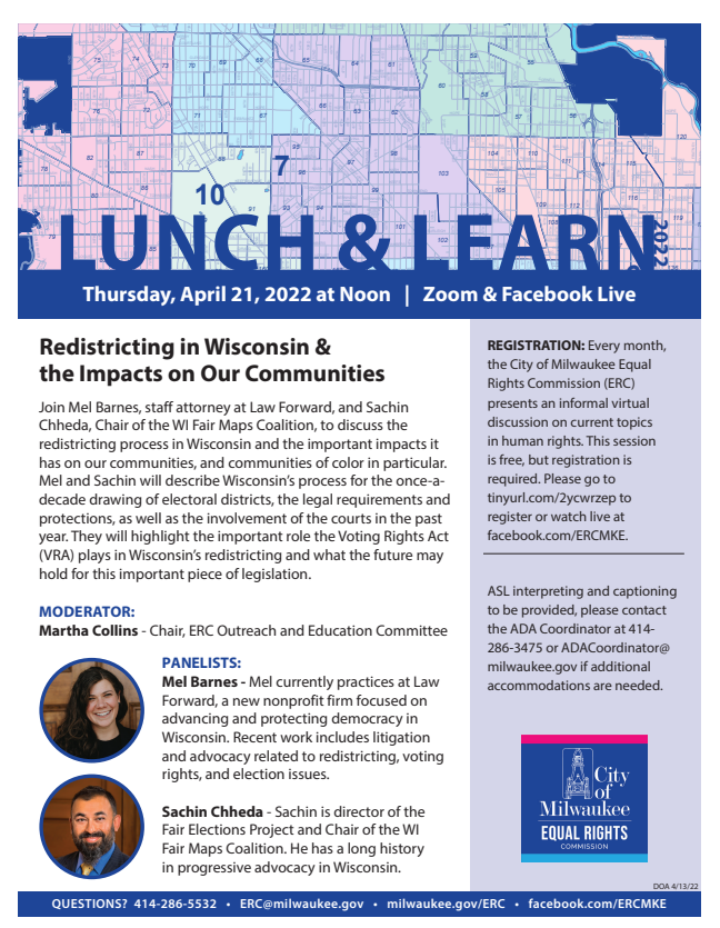 Lunch and Learn- Redistricting in Wisconsin