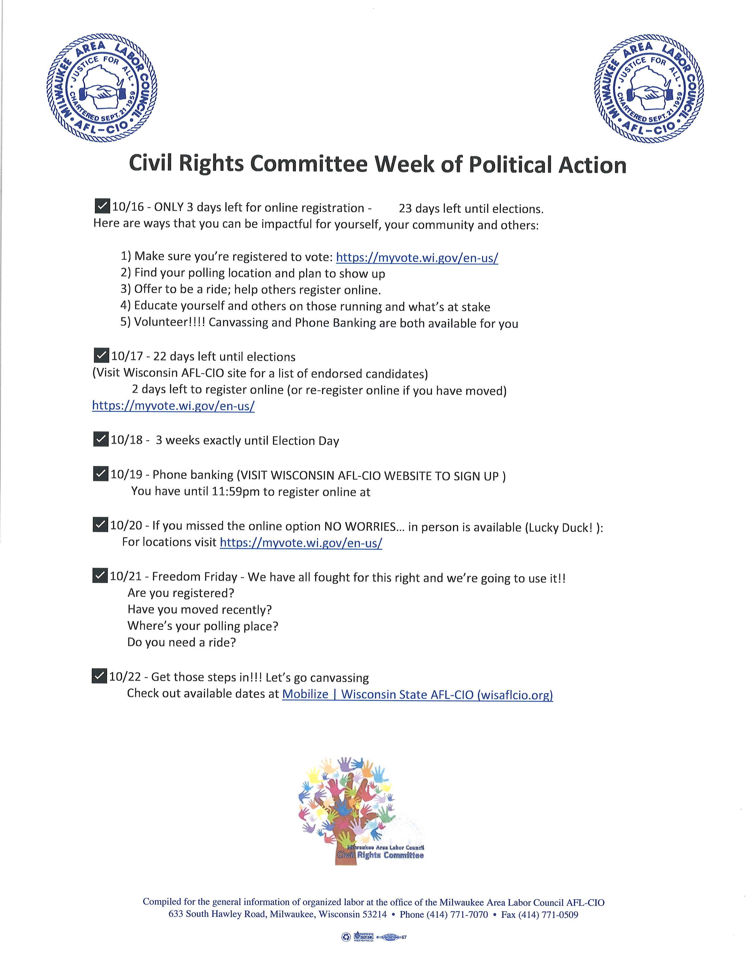 Civil Rights Committee Week of Political Action