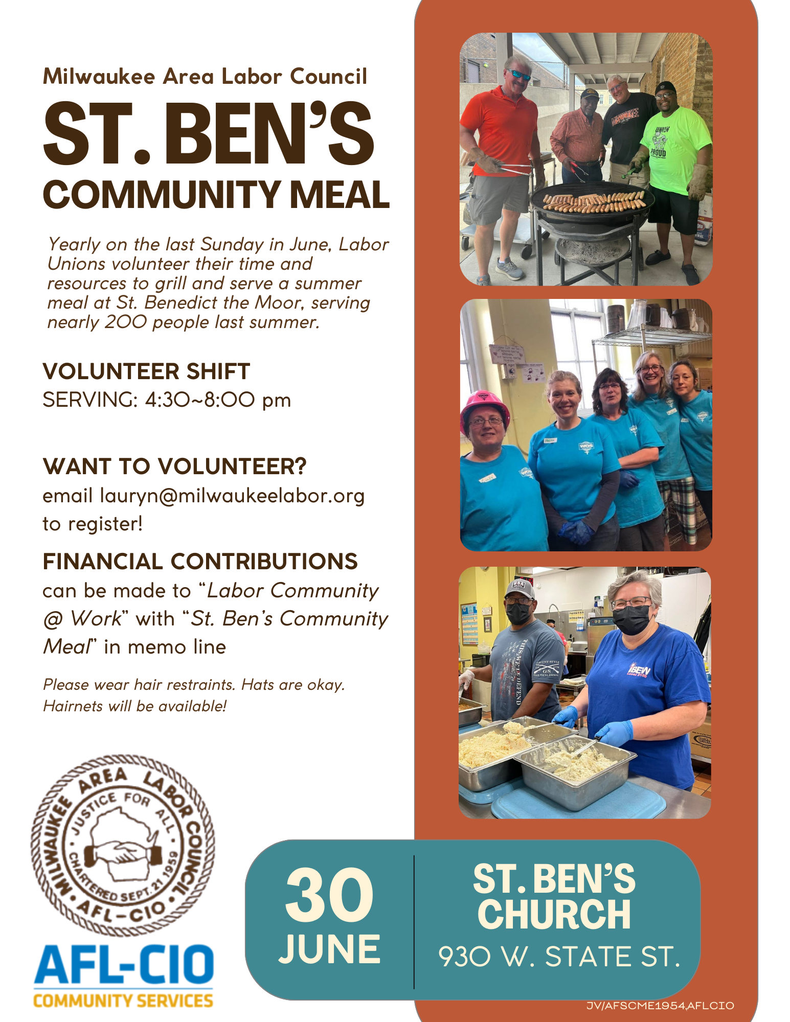 St. Ben’s Community Meal Cookout